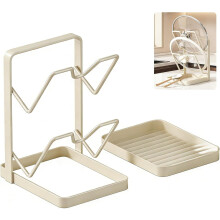 Soporte para tapas de ollas de cocina con bandeja recogegotas
