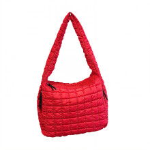 GASTROPOD Puffy Tote Bag, možnosti batohu, prešívaná kabelka, nastaviteľné nosenie, červená