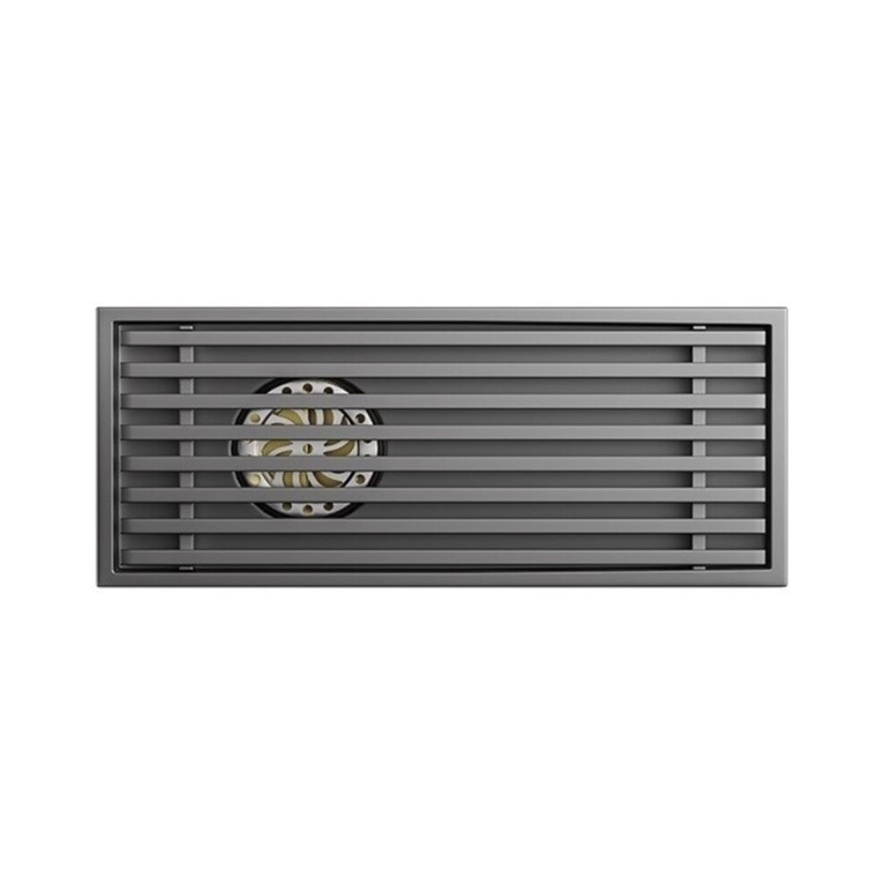Stainless Steel Long Odour-Proof Floor Drain, Bathroom Shower Grey Elongated Copper Core Large Discharge Floor Drain 9085618361867