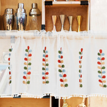 Cantonnière de cuisine festonnée en polyester (1 pièce)