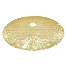 Jupe de sapin de Noël avec cœur électroplaqué et paillettes, compatible avec les sapins de 1,20 m (4 pieds)