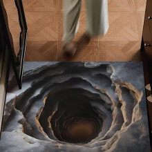 3D Endless Abyss Deurmat – Antislip, HD-print, 50x80cm
