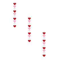 Guirlande de cœurs pour la Saint-Valentin (3 pièces) - Décoration de fête à faire soi-même - Fond photo - Décoration intérieure et