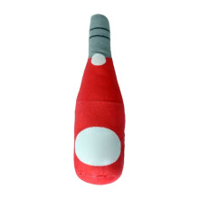 Squeak hundeleke myk plysj - tygge ølflaskeformet klemme med pipelyd for medium og liten hund, 24*7 cm (C)