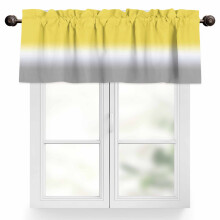 Cantonnière dégradée jaune à blanc 42 x 18 po à œillets légers