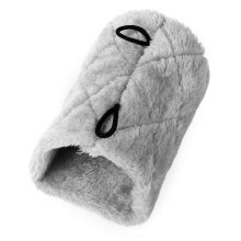 Vintervarm papegøyehengehytte 15,5 cm x 9,3 cm x 10,3 cm - Fuglehus i ull, tre størrelser (grå-S)