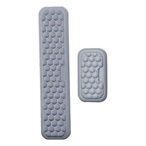 Coussinet de massage gris texturé pour clavier, repose-poignets, support pour ordinateur.