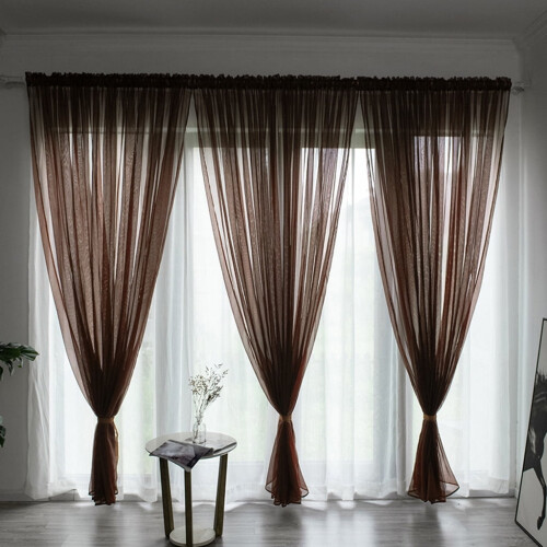 Διαφανείς κουρτίνες US Home Pinch Pleat, 40"x80", λευκές, 7 πάνελ, φιλτράρισμα φωτός,