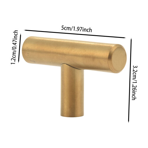 τεμάχια χρυσά πόμολα ντουλαπιού, βουρτσισμένος ορείχαλκος, λαβές 2" μονής οπής 1