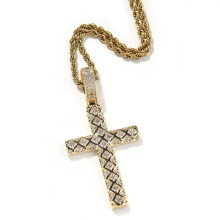 925Sterling-hopealla päällystetty ristiriipus, jossa on 5A+ zirkoni – klassinen kristillinen koru, unisex, uskon symboli miehille ja naisille