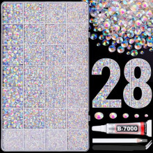 30000 piezas de diamantes de imitación de resina para deslumbrar, gemas planas transparentes AB compatibles con pegamento B7000 – Manualidades,