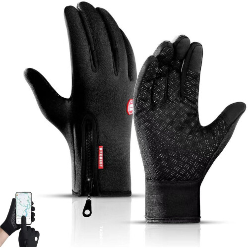 Guanti termici unisex impermeabili e antivento con touchscreen