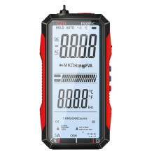 Multimetro digitale intelligente ricaricabile avanzato con ampio display, selezione automatica della portata, vera capacità, frequenza, test dei