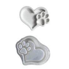Molde de silicona con forma de patas de gato resistente a altas temperaturas. Molde de silicona con forma de corazón y patas, fácil de usar, para