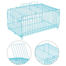 Piccola gabbia per uccelli, portatile, in ferro blu, ideale per viaggi, leggera e resistente, per uccelli domestici.