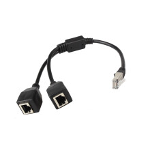 Adaptador divisor Ethernet RJ45 Yammee, cable adaptador de 1 a 2 puertos, divisor de red LAN Ethernet para enrutador de computadora.