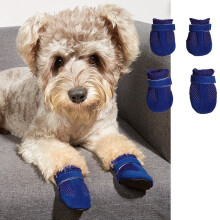 4 pares de zapatos para perros – Malla transpirable, suela antideslizante, tallas S–XL