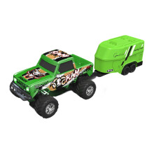 Mini RC-truck, 1:64 schaal monstertruck met afstandsbediening en verlichting, 2,4 GHz afstandsbediening, mini aluminium monstertruck RC,