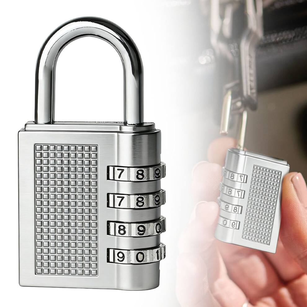 4-Digit Combination Padlock Black Steel Waterproof 975221059840