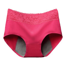 Slipjes voor vrouwen, lekvrij menstruatieondergoed, bi-stijl slipjes met vier beschermende randjes voor tienermeisjes, damesondergoed, felroze, XL