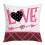 Funda de almohada de San Valentín de 45 x 45 cm con estampado de corazones estilo rústico. 1