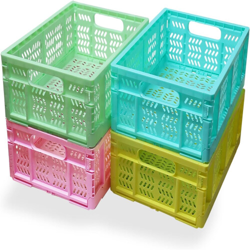 Ladă de depozitare pliabilă din plastic de 20 litri, pachet de 4