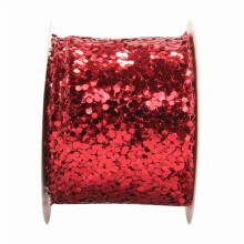 10 yarzi 6,3 cm paiete elastice, panglică plată cu paiete, panglică din material textil pentru meșteșuguri DIY cu paiete franjuri cusut roșu