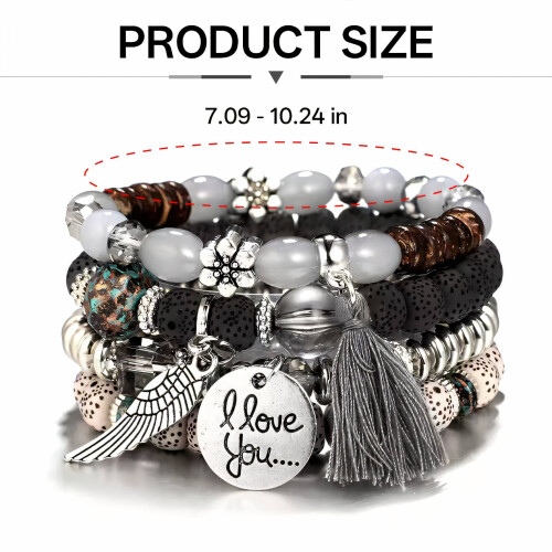 Βραχιόλι για γυναίκες, βραχιόλι με χάντρες Boho, βραχιόλι με χάντρες επιμετάλλωσης 1