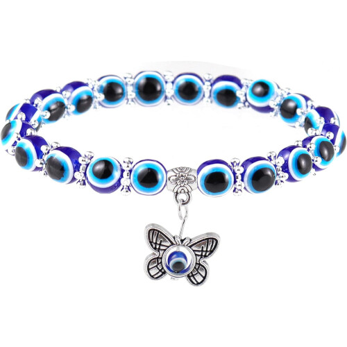 4 τεμάχια βραχιόλι με χάντρες ματιού Hamsa Hand Fatima Charm Stretch Amulet Τουρκικό φυλαχτό για 1