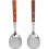 Ensemble de 2 cuillères de service ajourées en acier inoxydable, 20 cm 1