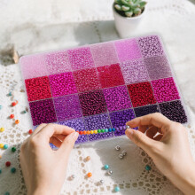 Mărgele artizanale rotunde de 3 mm, culori mixte, finisaj neted