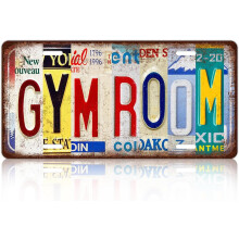 Plaque murale vintage en métal pour salle de sport, 30 x 15 cm (12 x 6 pouces)