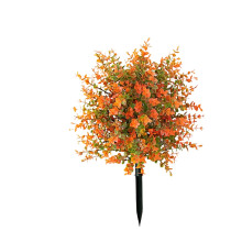 Artificial flowers Topiary Trees With Ground 20.8inch Tall Autumn Garden Stake Faux Shrubs For Farmhouse Thanksgiving Festival Planters Flower Pot