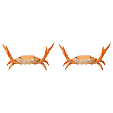 2PCS Cute Crab Pen Holder, Weightlifting Crabs Desk Organizer – Compatible with Pencils & Pens, 1.4x2 inch