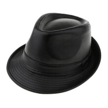 Hata Muiceola Leathar Bréige Retro Unisex do Dhuine Uasal, Barr Cothrom Clasaiceach Fedora 58CM