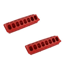 Mangeoire pour cailles et poussins, lot de 4 – 30,5 cm x 11,5 cm x 7,5 cm, couvercle rabattable,