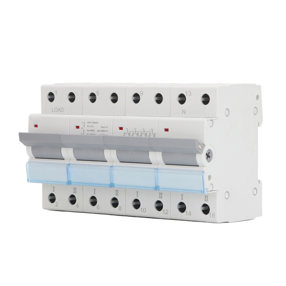 400Vac 4P Dual Power Manual Transfer Switch 100A Din Rail Ip20 8731385569319