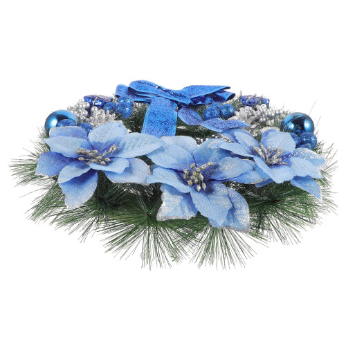 Modischer blauer Weihnachtskranz mit realistischem Design für den Innen- und Außenbereich 2