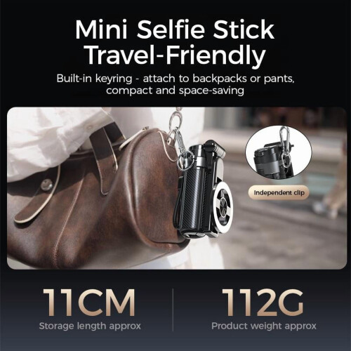2025Νέο μαγνητικό μίνι selfie stick 4 σε 1 με περιστροφή 360, ασύρματο χειριστήριο Bluetooth 2