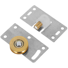 Conjunto de guia de piso para porta de correr em aço inoxidável prateado, ideal para entusiastas do faça você mesmo.