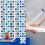 Rideau de douche 100 % polyester imperméable à carreaux bleus traditionnels 1