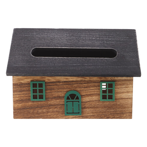 Boîte à mouchoirs en bois décorative en forme de cube (1 pièce)