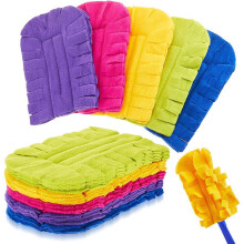 Washable Microfiber Duster Refills, 360 Degree Reusable Dusting Pads, Compatible with Extendable Handles, 5-Pack Cleaning Kit