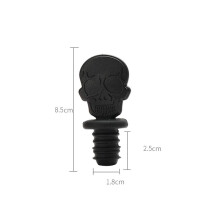 Lot de 5 bouchons de vin 3D en silicone avec capuchon en forme de crâne