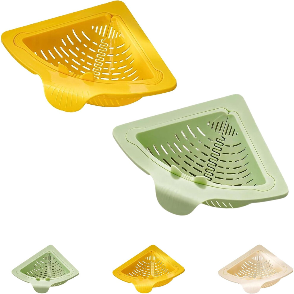 2Pcs Triangular Sink Draining Basket With Magnetic Suction & Twist-Open Bottom Â Easy Install, Food Scrap Collector, Compatible With Standard Sinks 9405492044722