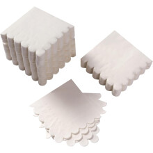 100 Pack Cocktail Napkin 2-Ply Scalloped Edged Dessert Napkins Folded 5 x 5 Inches Disposable Napkins