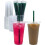 Bicchieri di plastica trasparente con coperchio e cannuccia, 473 ml (16 oz), 25 set 1