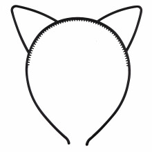 TELOLY 10 Pcs Cat Bow Headbands,Playful Cat Ears Headbands,Hair Accessories for Girls,Black