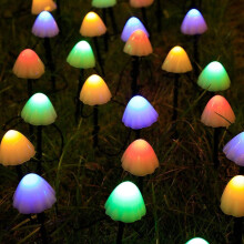 30pcs 21ft Mini Mushroom Solar Garden Lights, Waterproof Pathway Lights for Patio, Yard, Garden, Christmas – Compatible with Outdoor Use