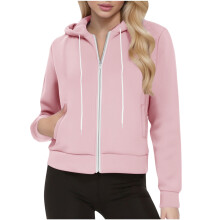 Women's Winter Hooded Sweatshirt with Drawstring Hood & Pockets – Loose Fit, Solid Color, Comfortable Casual Top – Compatible with 2XL
